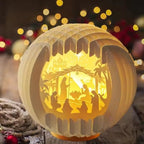 Illuminated Paper-Cut Nativity Scene