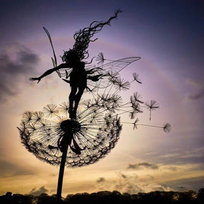 Metal Fairy and Dandelion Garden Stake Decoration — product view 2