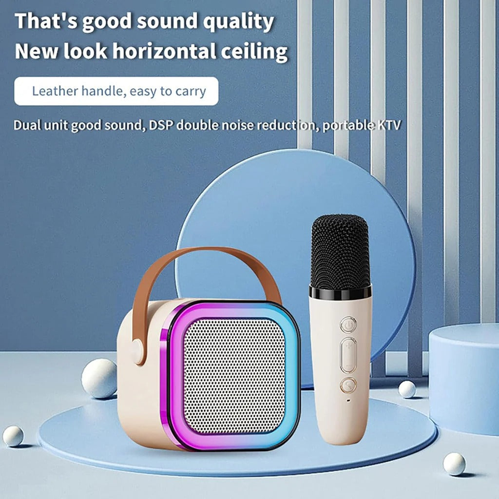 Rechargeable Mini Karaoke Speaker with Wireless Microphones — product view 4