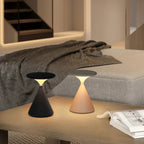 Hourglass LED Table Lamp, Rechargeable Touch-Dimming Light - Black