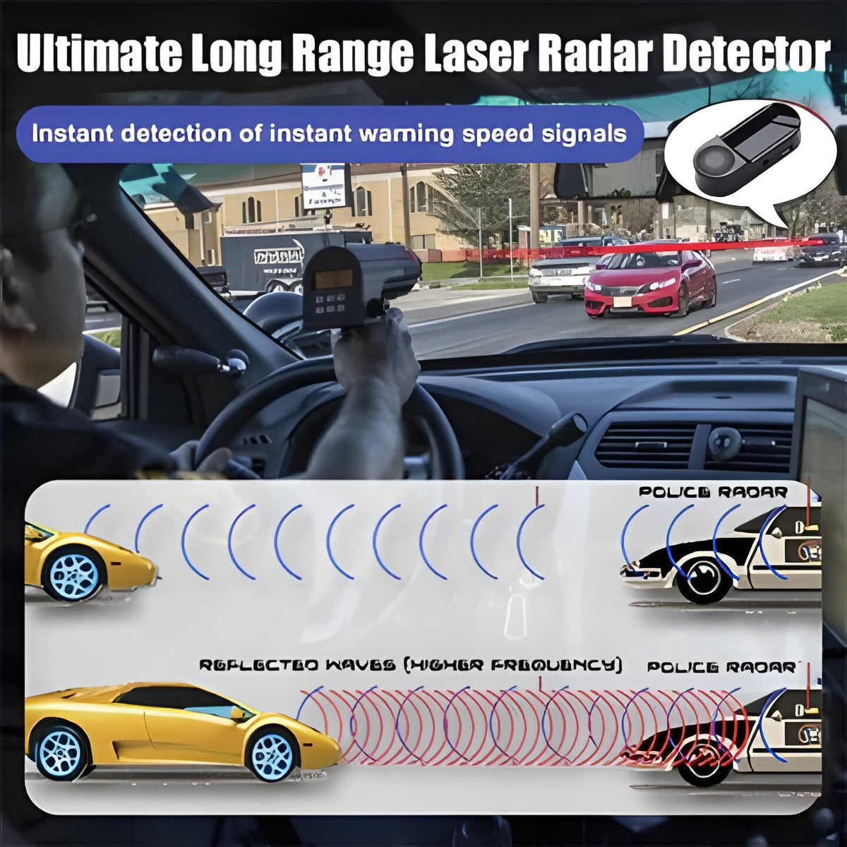 Vehicle Electronic Detector, Compact Dashboard Accessory — product view 7