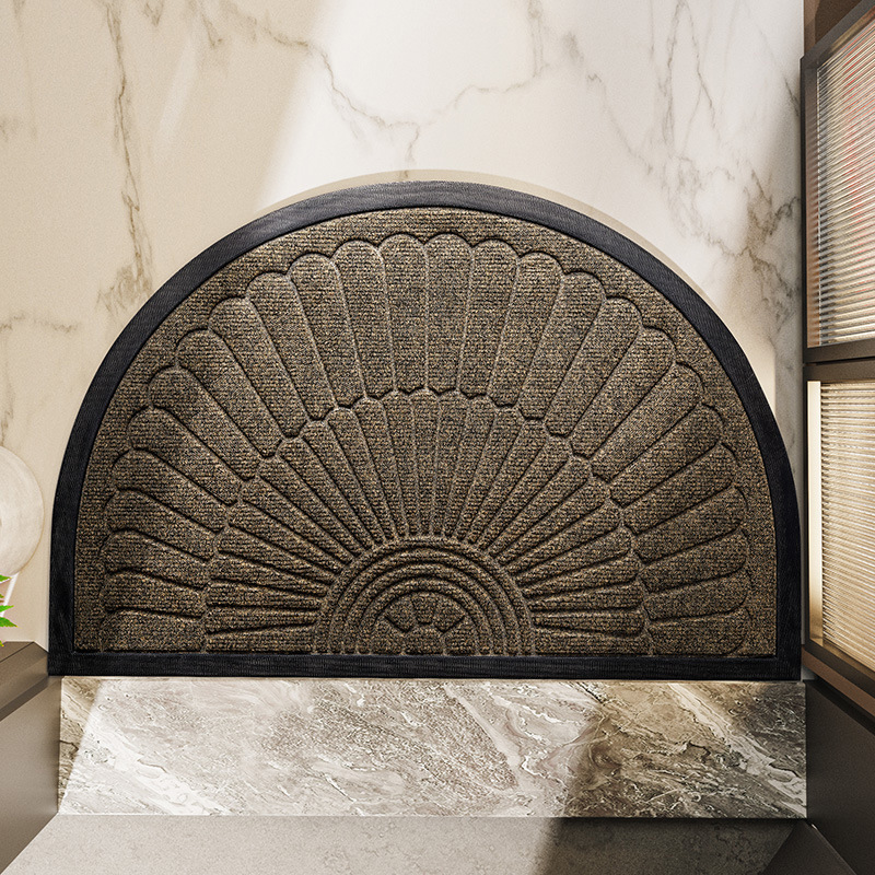 Door Mat Non Slip Rubber Semi Circular Entryway Mat