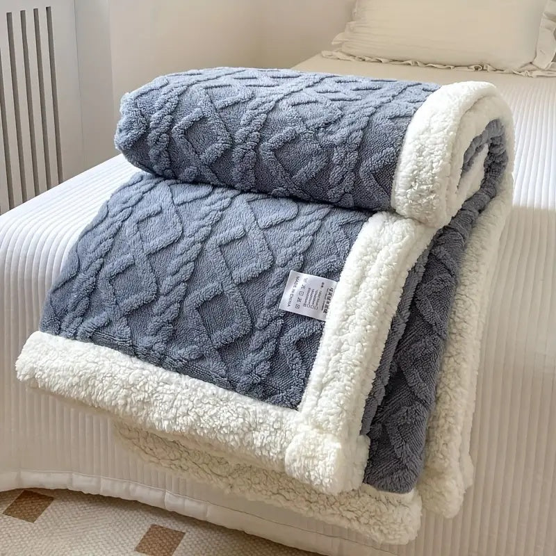 Sherpa Throw Blanket — Blue Berry