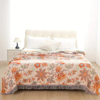 100% Cotton Floral Boho Throw Blanket with Tassels — product view 5