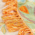 100% Cotton Floral Boho Throw Blanket with Tassels — product view 6