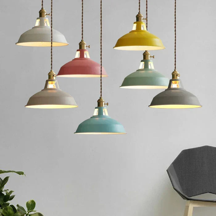 Industrial Metal Pendant Light, Retro Single-Bulb Ceiling Lamp — product view 10