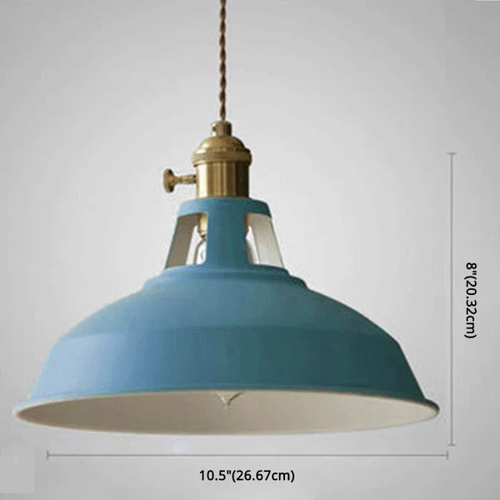 Industrial Metal Pendant Light, Retro Single-Bulb Ceiling Lamp — product view 12