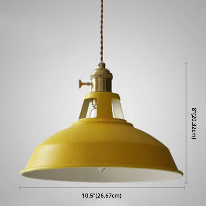 Industrial Metal Pendant Light, Retro Single-Bulb Ceiling Lamp — product view 15