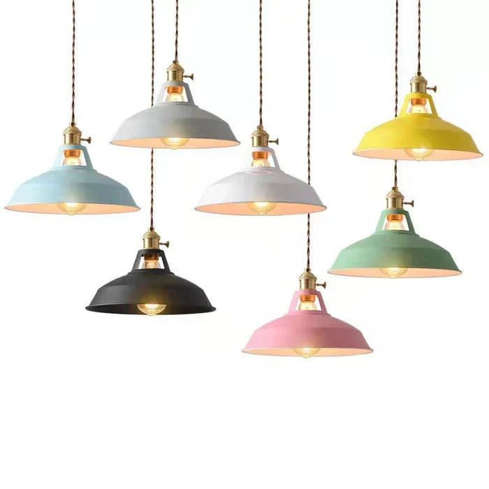 Industrial Metal Pendant Light, Retro Single-Bulb Ceiling Lamp — product view 6