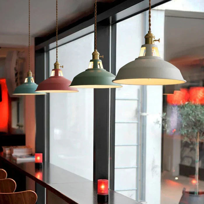 Industrial Metal Pendant Light, Retro Single-Bulb Ceiling Lamp — product view 7