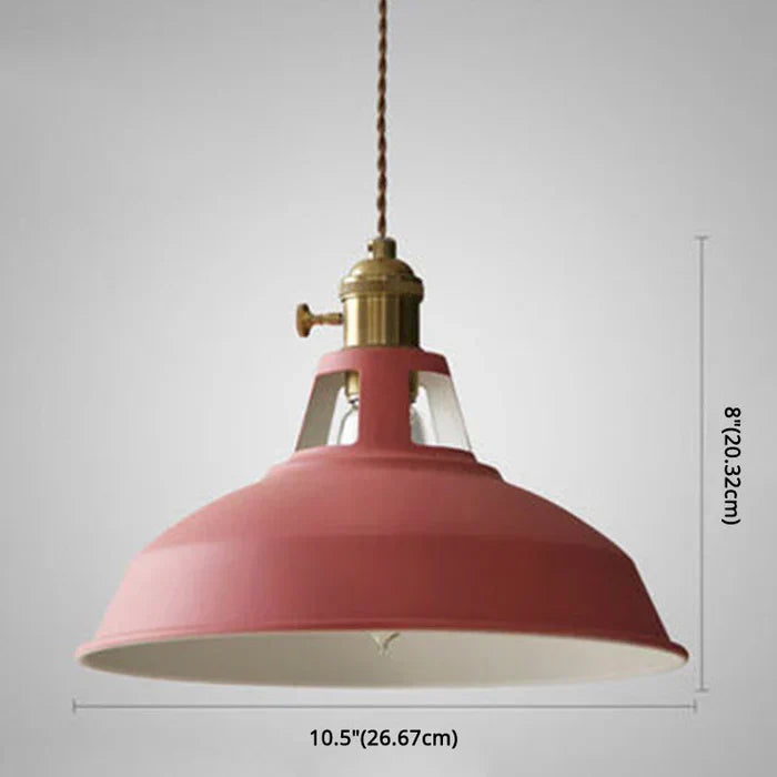 Industrial Metal Pendant Light, Retro Single-Bulb Ceiling Lamp — product view 9