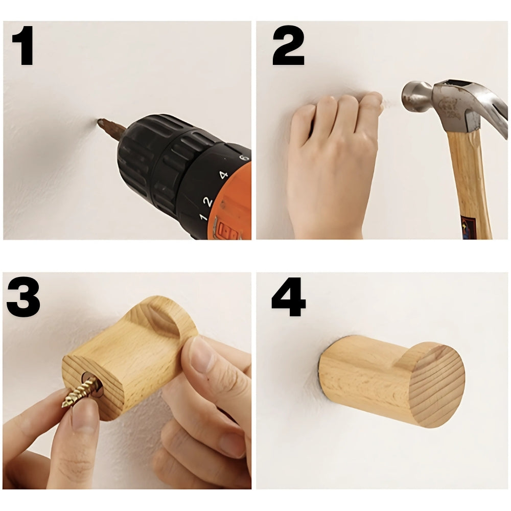Solid Wood Wall-Mounted Peg Hook – image 6