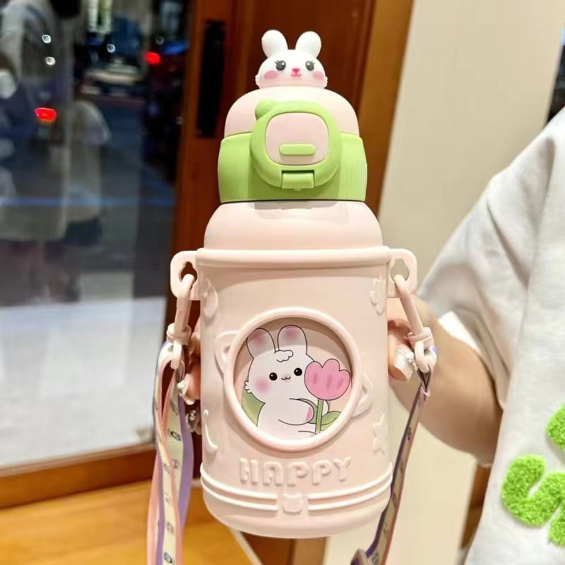 Children’s Insulated Stainless Steel Water Bottle with Straw