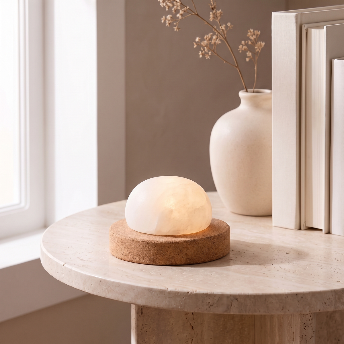 Rechargeable Mineral Dome Accent Light, Three White-Light Tones - product view 1