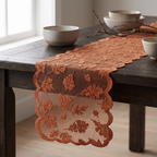 Leaf Lace Table Runner with Scalloped Edge, 33 x 183 cm - product view 2