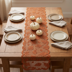Leaf Lace Table Runner with Scalloped Edge, 33 x 183 cm - product view 4