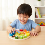 Learning Clock Colourful Numbers Wooden Construction Toddler