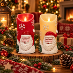 Flameless LED Christmas Candle, 18 cm