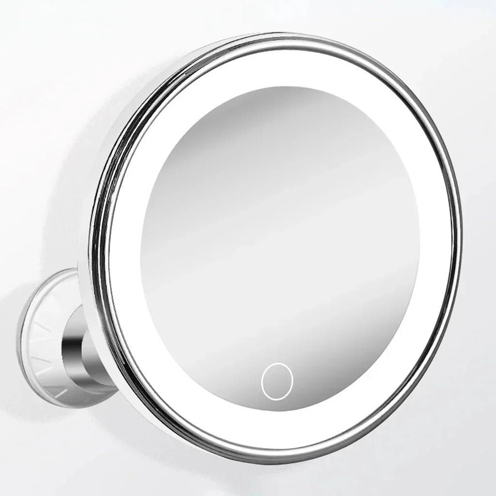 10x LED Suction-Cup Makeup Mirror with Swivel Mount