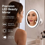 10x LED Suction-Cup Makeup Mirror with Swivel Mount