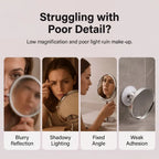 10x LED Suction-Cup Makeup Mirror with Swivel Mount