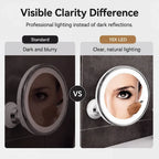 10x LED Suction-Cup Makeup Mirror with Swivel Mount