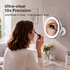10x LED Suction-Cup Makeup Mirror with Swivel Mount
