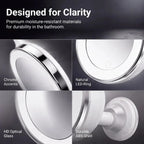 10x LED Suction-Cup Makeup Mirror with Swivel Mount