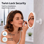10x LED Suction-Cup Makeup Mirror with Swivel Mount