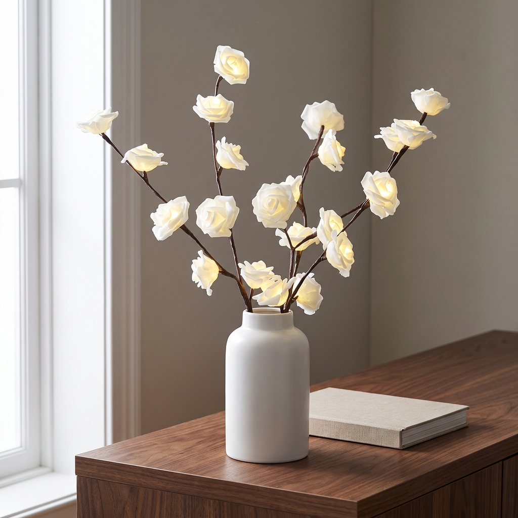 LED Lighted Branches, Battery-Powered Decorative Flower Stems - product view 2