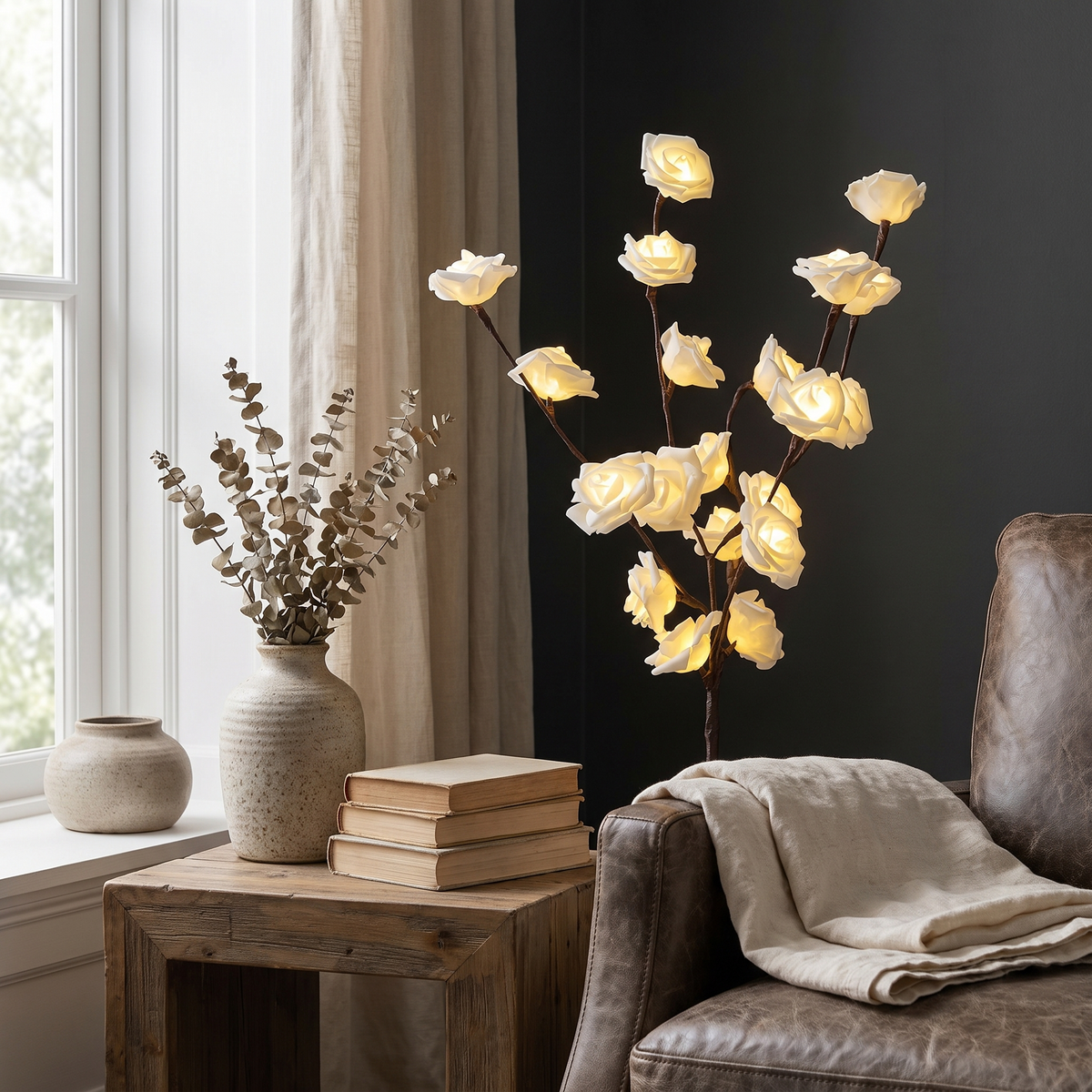 LED Lighted Branches, Battery-Powered Decorative Flower Stems - product view 3