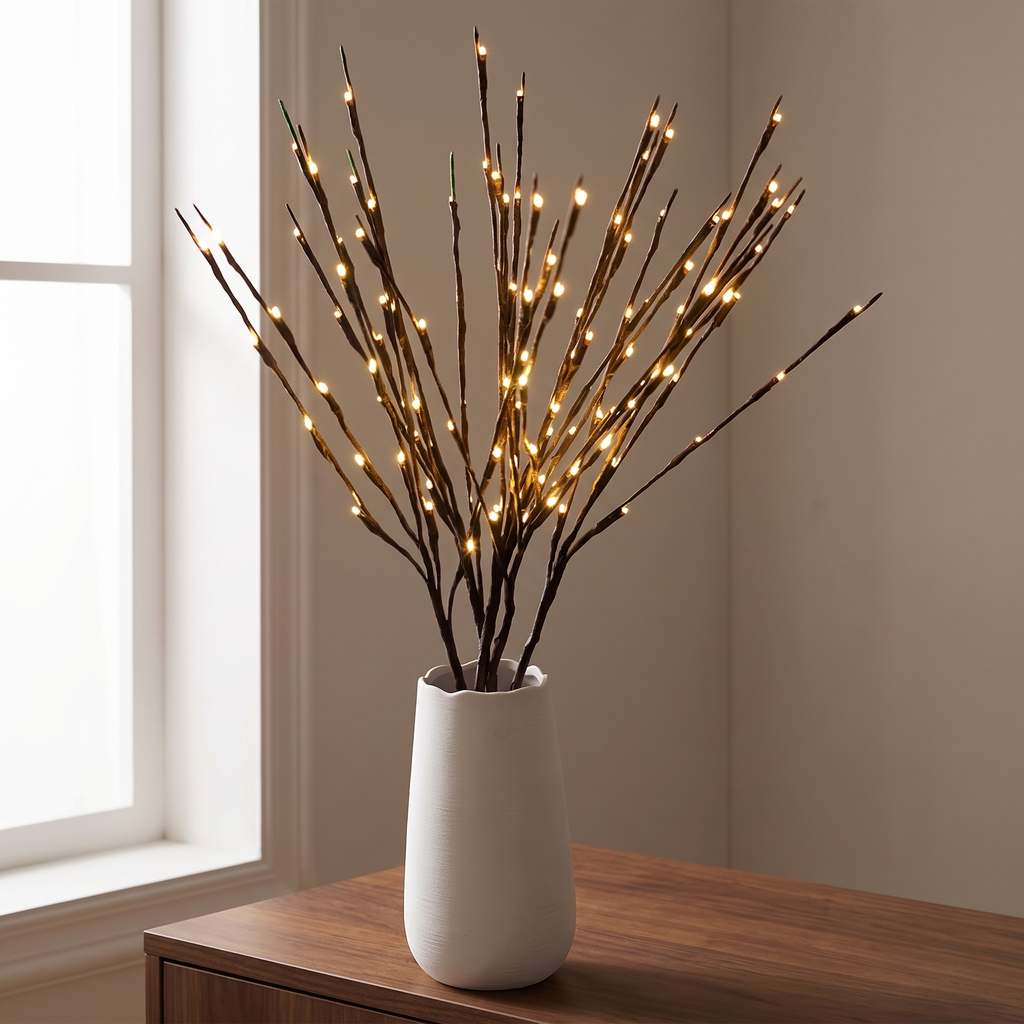 LED Lighted Branches, Battery-Powered Decorative Flower Stems - product view 1