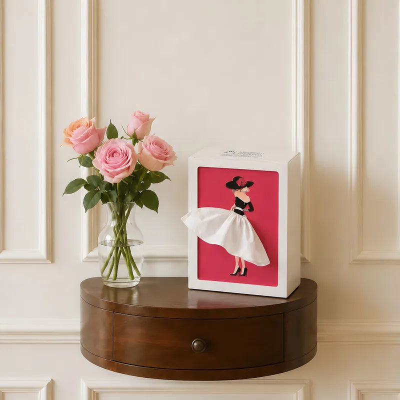 Lighted Tissue Box, Decorative Dress Design with USB or Battery Power - product view 6