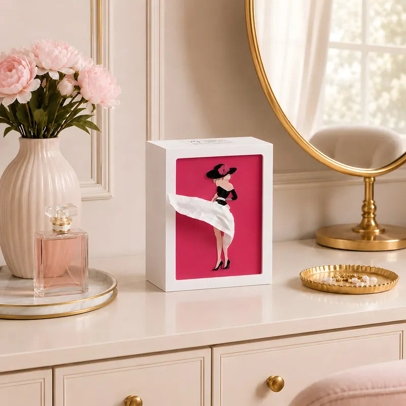 Lighted Tissue Box, Decorative Dress Design with USB or Battery Power - product view 11