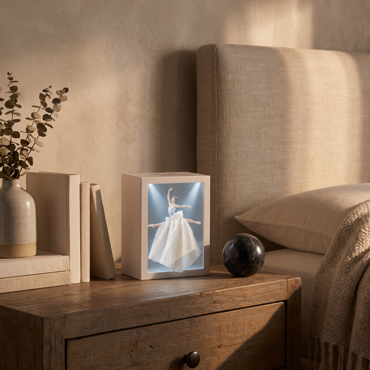 Lighted Tissue Box, Decorative Dress Design with USB or Battery Power - product view 3