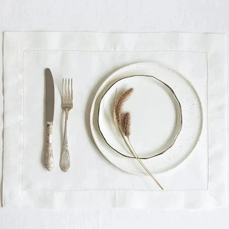 Cotton or Linen Table Napkins and Placemats, Set of 6