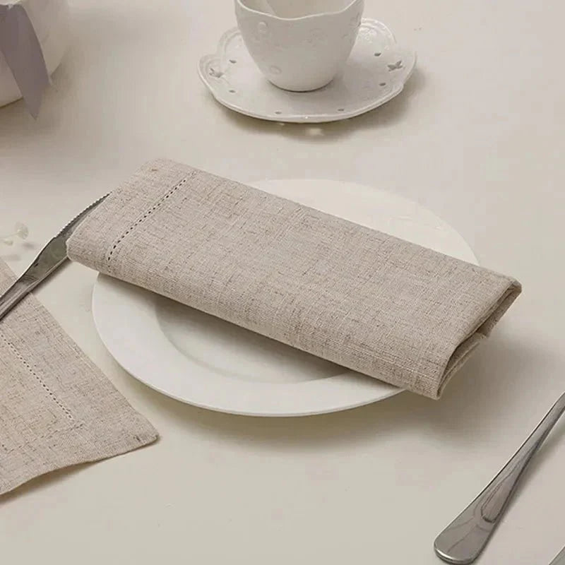 Cotton or Linen Table Napkins and Placemats, Set of 6
