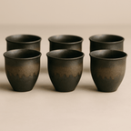 Rustic Glazed Ceramic Espresso Cups, Set of 6, 90 ml