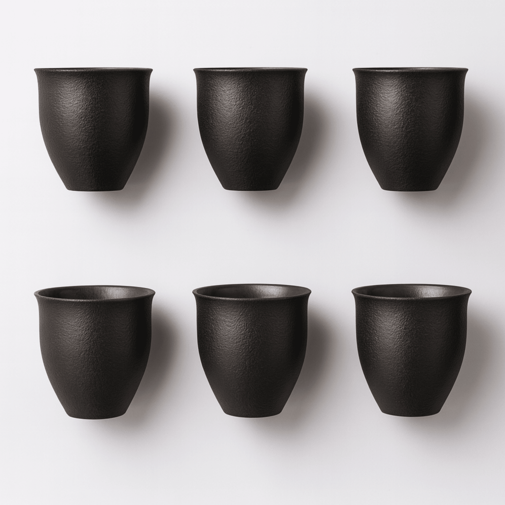 Rustic Glazed Ceramic Espresso Cups, Set of 6, 90 ml