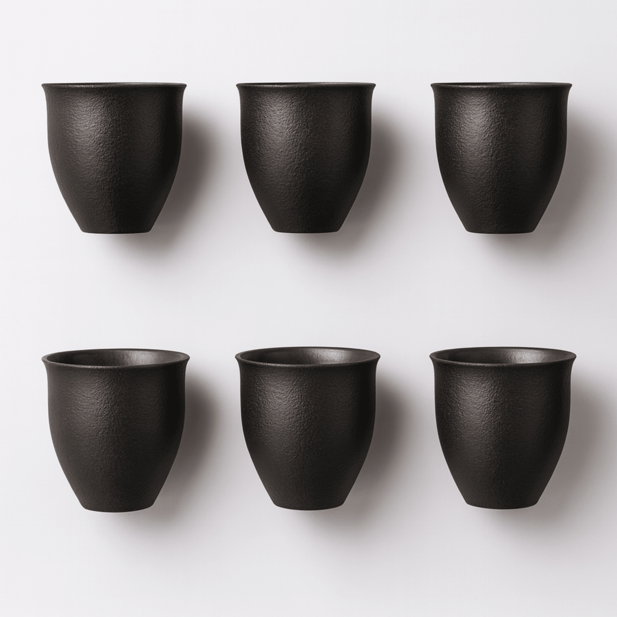 Rustic Glazed Ceramic Espresso Cups, Set of 6, 90 ml