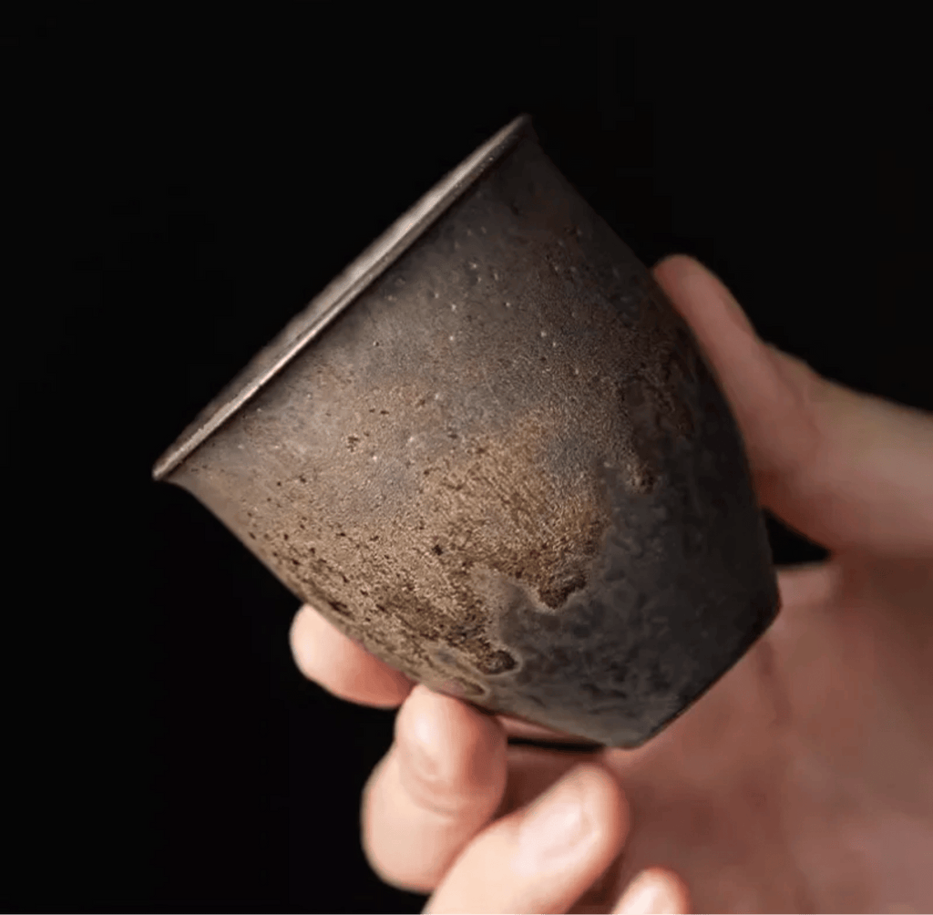 Rustic Glazed Ceramic Espresso Cups, Set of 6, 90 ml