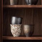 Rustic Glazed Ceramic Espresso Cups, Set of 6, 90 ml