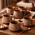 Glazed Stoneware Mugs, Set of 6, Approx. 300 ml