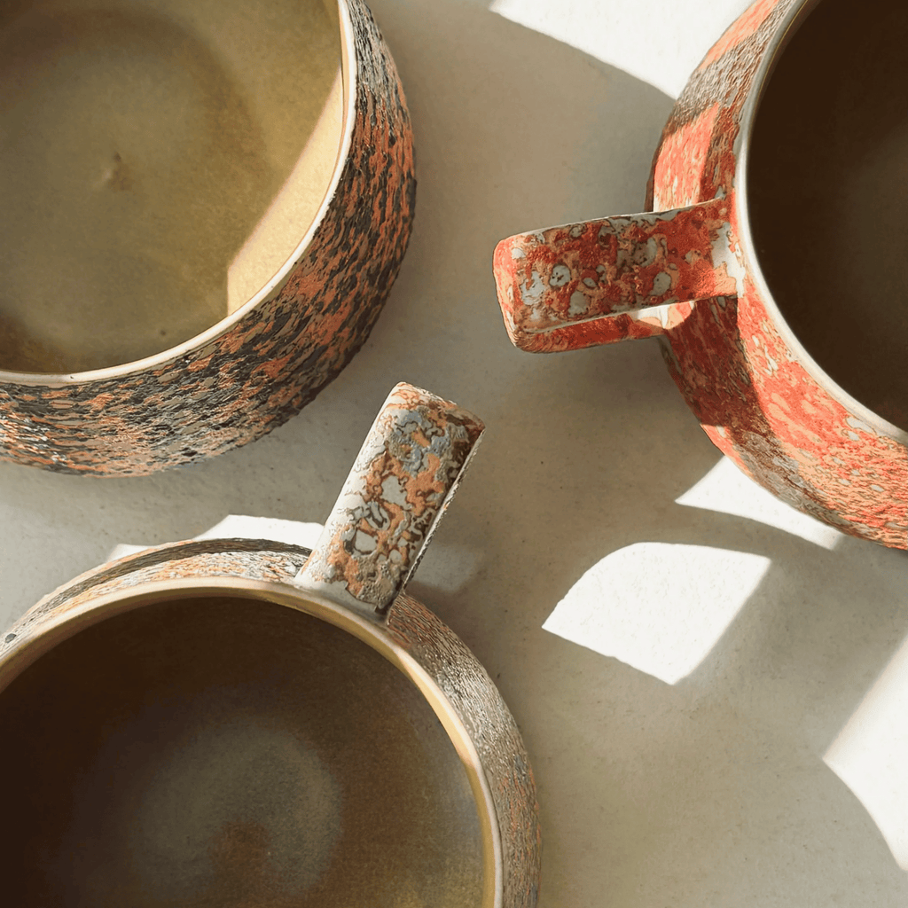 Glazed Stoneware Mugs, Set of 6, Approx. 300 ml