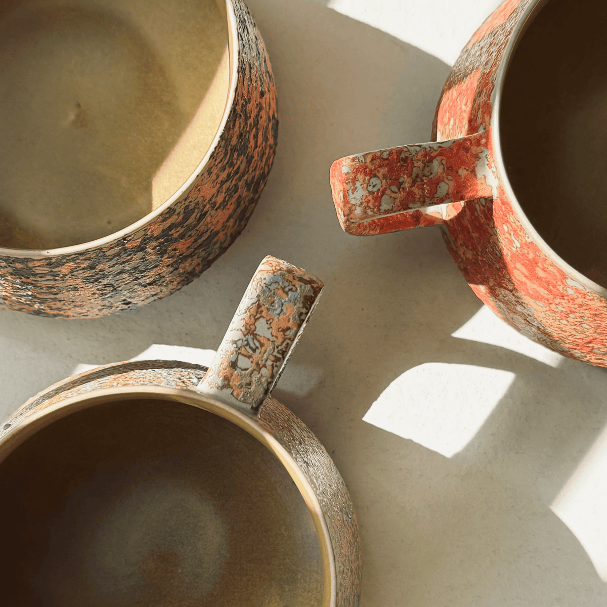 Glazed Stoneware Mugs, Set of 6, Approx. 300 ml