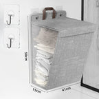 Foldable Adhesive Laundry Basket Wall-Mounted Clothes Hamper & Organiser