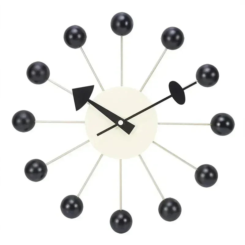 Mid-Century Starburst Wall Clock with Wooden Balls, 33.02 cm - product view 14