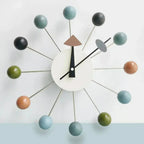 Mid-Century Starburst Wall Clock with Wooden Balls, 33.02 cm - product view 3