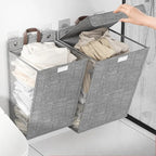 Foldable Adhesive Laundry Basket Wall-Mounted Clothes Hamper & Organiser