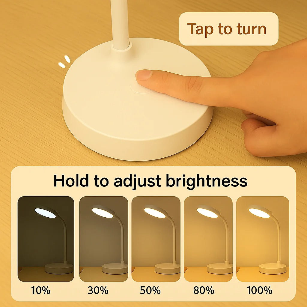 Rechargeable LED Desk Lamp, Flexible Gooseneck with Phone Holder - product view 3